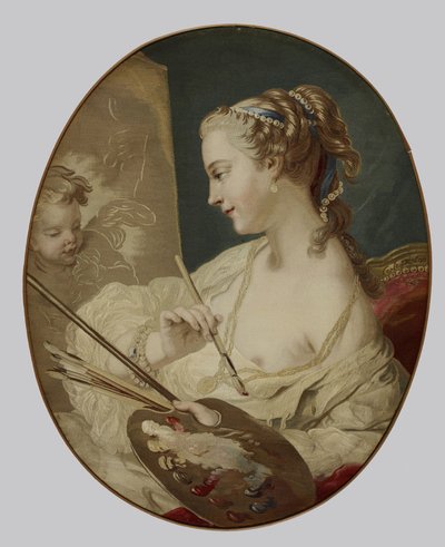 Allegorical Figure of a Woman Representing Painting, 1763 by Carle van after Loo